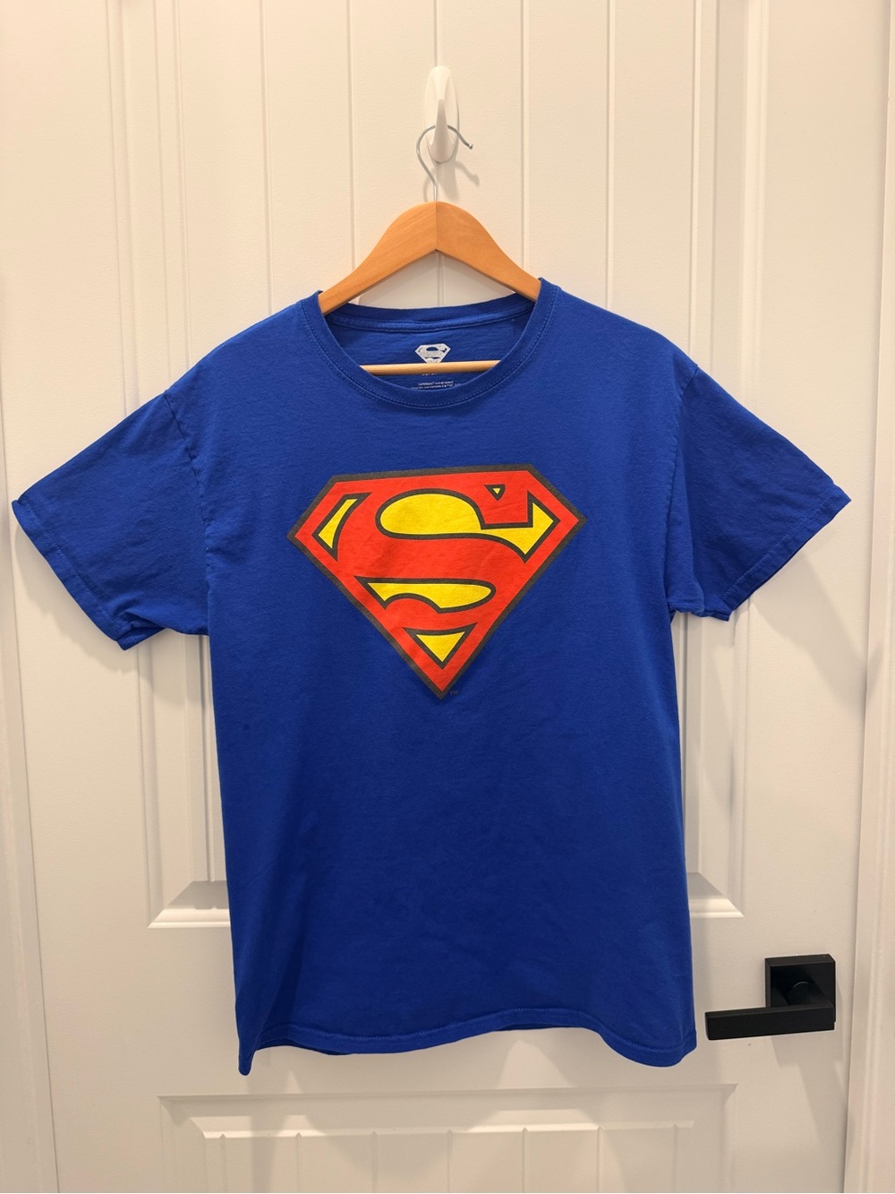 DC Blue Short-Sleeve Tee with Red and Yellow Logo